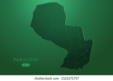 Paraguay Map - World Map International vector template with High detailed and Green gradient color isolated on green background for design, infographic - Vector illustration eps 10