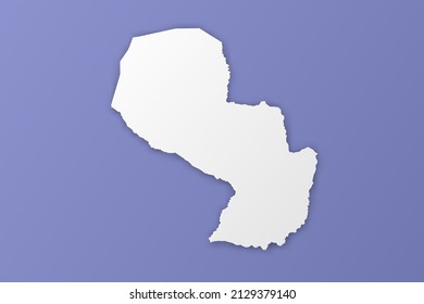 Mapa de Paraguay - Mapa mundial Modelo vectorial internacional con estilo de papel que incluye sombra y color blanco sobre fondo morado para diseño, infografía, banner - Ilustración vectorial eps 10