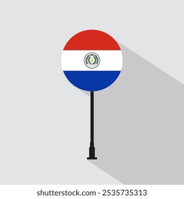 Paraguay National Circle Sign Flag Vector Illustration