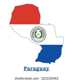 Paraguay National Flag Map Design, Illustration Of Paraguay Country Flag Inside The Map