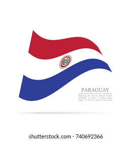 Paraguay national flag waving vector icon