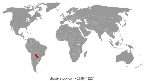Paraguay on world map