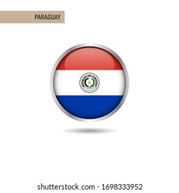 Plantilla de diseño de vectores de bandera redonda Paraguay