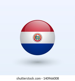 Paraguay Round Flag. Vector Illustration.