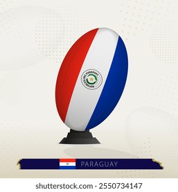 Paraguay Rugby Ball on Rugby Kicking Tees with Modern Design. Illustration perfect for sports, national pride, and rugby-related projects.