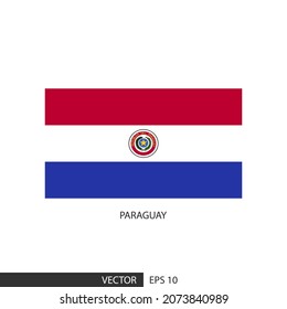 Paraguay quadratisches Flag auf weißem Hintergrund und spezifizieren ist Vektor eps10.