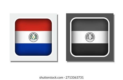 Paraguay Square Rounded Flag Icon