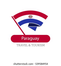 Paraguay The Travel Destination logo - Vector travel company logo design - Country Flag Travel and Tourism concept t shirt graphics - vector illustration
