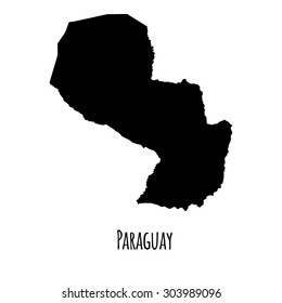 Paraguay vector map with caption on white background. Can be used as element of your infographics or presentation