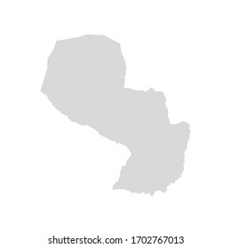 Paraguay Vektorillustration Karte zur Illustration. Paraguay-Landkarte für Brasilien