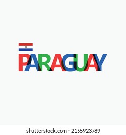 Paraguay vector RGB typography with the national flag. South American country logotype decoration.