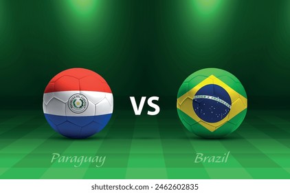 Paraguay vs Brazil soccer scoreboard broadcast template America tournament 2024