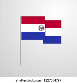 Paraguay waving Flag design vector