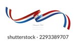 Paraguayan flag ribbon vector illustration. Paraguay flag ribbon on abstract isolated on white color background