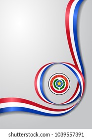 Paraguayan flag wavy abstract background. Vector illustration.