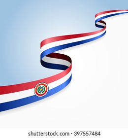 Paraguayan flag wavy abstract background. Vector illustration.