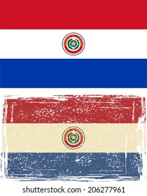 Paraguayan grunge flag. Vector illustration. Grunge effect can be cleaned easily.