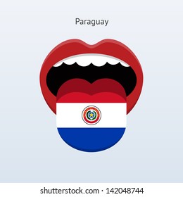 Paraguayan language. Abstract human mouth. Vector illustration.