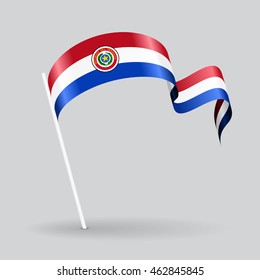 Paraguayan wavy flag. Vector illustration.