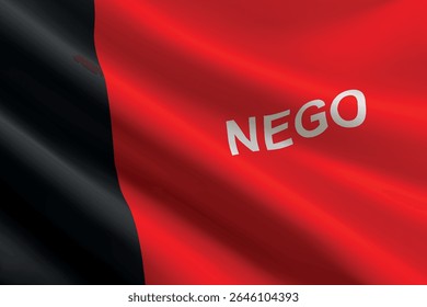 Bandeira da Paraíba balançando ao vento, textura de seda detalhada e realista. Estado do Brasil