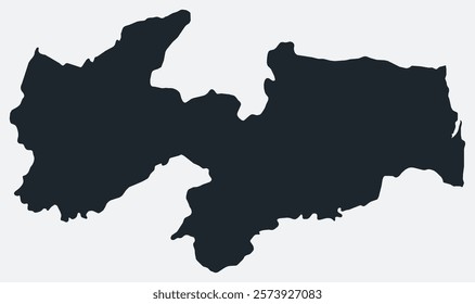 Paraiba map. Just a simple border map. Shape of the state. Flat blank Paraiba outline. Vector boundary illustration.