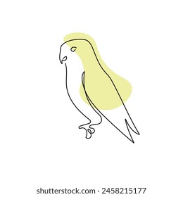 Parakeet Bird Continuous Line Vector. Black Line Isolated on White Background. Vector illustration