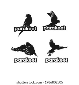 Parakegeflügelset-Silhouette-Vektorgrafik