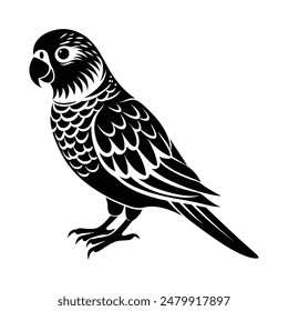 Parakeet Bird Silhouette Vector Illustration