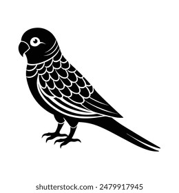 Parakeet Bird Silhouette Vector Illustration