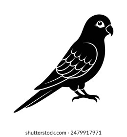 Parakeet Bird Silhouette Vector Illustration