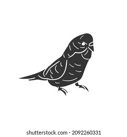Parakeet Icon Silhouette Illustration. Bird Pet Wing Vector Graphic Pictogram Symbol Clip Art. Doodle Sketch Black Sign.