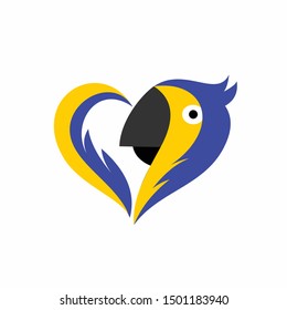 parakeets that form the heart concept