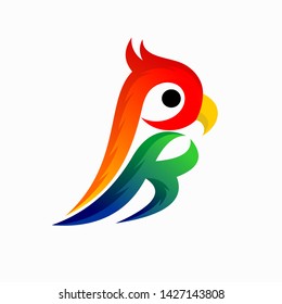 Parakeets that form the letter P