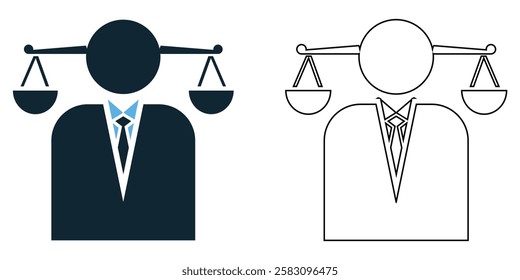 Paralegal icon vector, legal assistance, law, and justice, legal firms, courts, and documentation, pictogram symbol ui and ux design, glyphs and stroke line