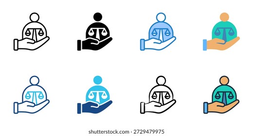 Los iconos de asistente legal establecen la colección de varios estilos. Trazo editable 

