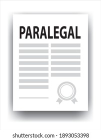 Paralegal Inscription On Paper, Vector Illustration 