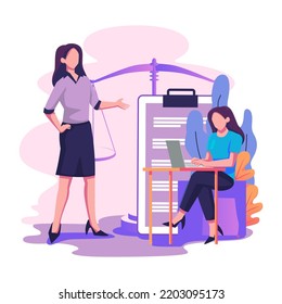 Paralegal Services Flat Style Illustration Design