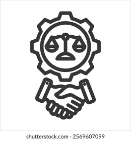 Paralegal Services Outline Icon Vector Illustration