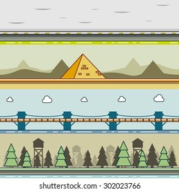 Parallax backgrounds for video games set 8