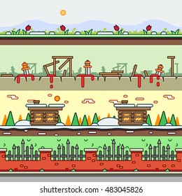 Parallax backgrounds for video games set 16