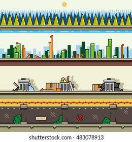 Parallax backgrounds for video games set 24