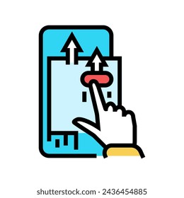 parallax scrolling ux ui design color icon vector. parallax scrolling ux ui design sign. isolated symbol illustration