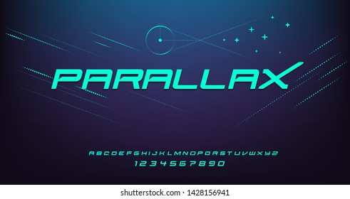 "Parallax" Vector of modern abstract font and alphabet - Vector