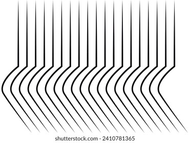 Parallel background of straight and curved black lines.