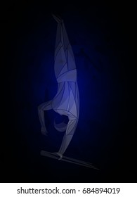 parallel bars, gymnastics Blue, vector