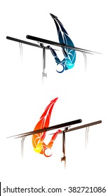 parallel bars, gymnastics, vector