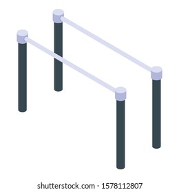 Parallel bars icon. Isometric of parallel bars vector icon for web design isolated on white background