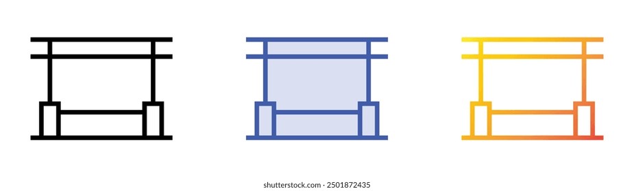 parallel bars icon. Linear, Blue Fill and Gradient Style Design Isolated On White Background