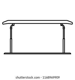 Parallel bars line icon isolated on white background. Outline thin black sport equipment vector.