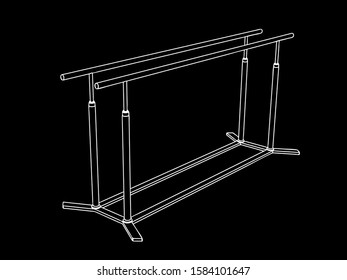 Parallel bars. Vector outline illustration.